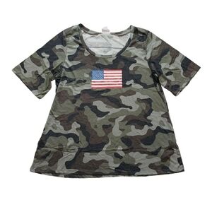 Camo Kids T-Shirt with Flag Patch